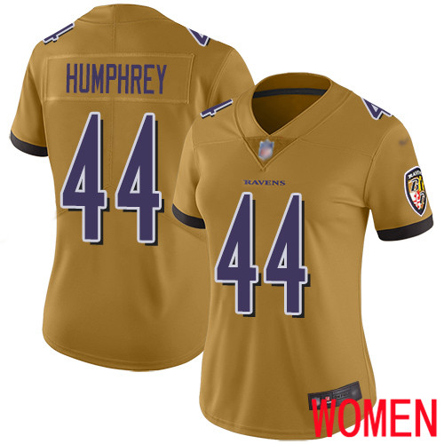 Baltimore Ravens Limited Gold Women Marlon Humphrey Jersey NFL Football #44 Inverted Legend